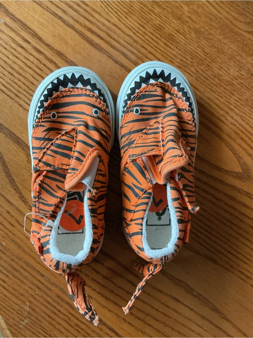 Vans Kids Orange & Black Tiger Slip-On Sneakers